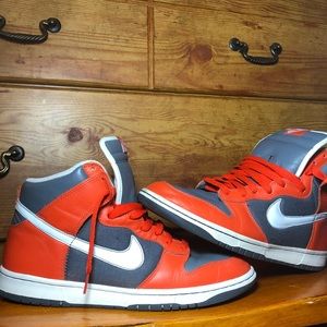 NIKE DUNK HIGH Orange Gray White Sz 11